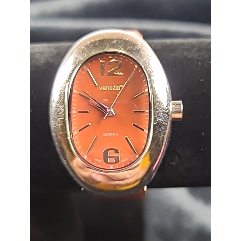 Ladies Venezia Watch Brown Face Brown Crocodile Embossed Leather New Battery